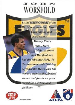 1995 Select AFL - Club Captain #CC16 John Worsfold Back